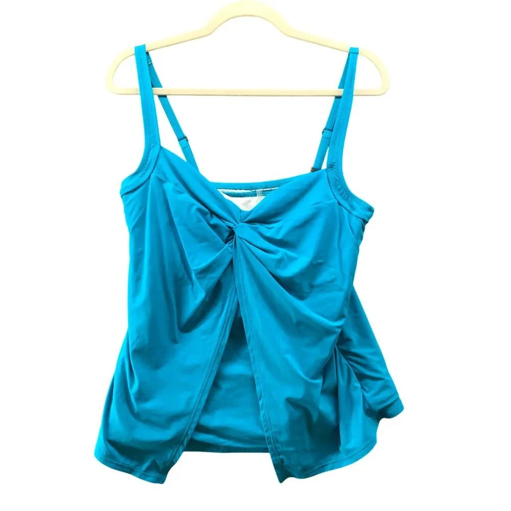 Lands' End Women's Blue Swim Top - Picture 1 of 10
